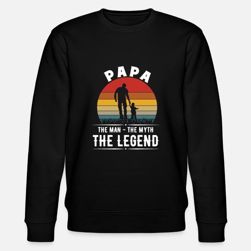 Papa Man Mythos Legende - Stanley/Stella Unisex Bio-Sweatshirt CHANGER - Schwarz