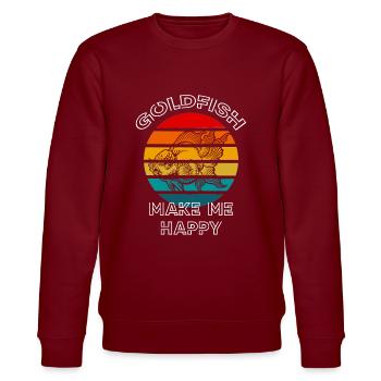 Goldfish Make Me Happy Retro Sunset - Stanley/Stella CHANGER Unisex Organic Sweatshirt - burgundy - Front - Nik (191cm) & Marisol (170cm)