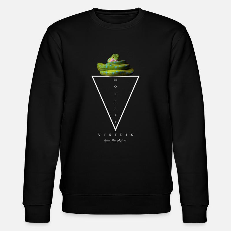 Green Tree Python Modern Geometric - Stanley/Stella CHANGER Unisex Organic Sweatshirt - black