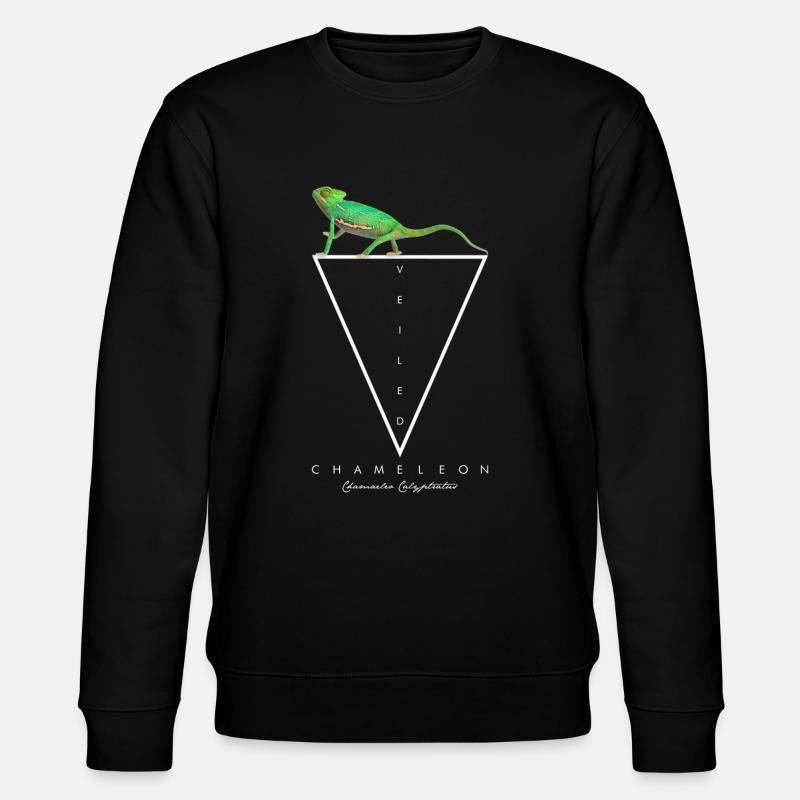 Veiled Chameleon Geometric Reptile Keeper - Stanley/Stella CHANGER Unisex Organic Sweatshirt - black