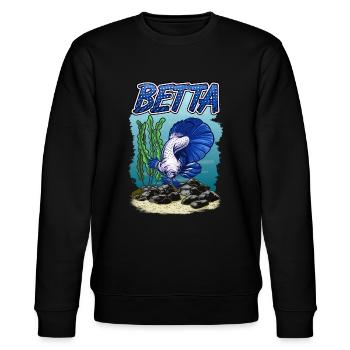 Betta Fischaquarium für Fischhalter - Stanley/Stella Unisex Bio-Sweatshirt CHANGER  - Schwarz - Vorne - Nik (191cm) & Marisol (170cm)