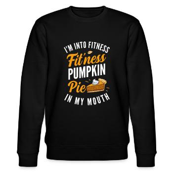 Ich stehe auf Fitness Kürbiskuchen in meinem Mund lustig - Stanley/Stella Unisex Bio-Sweatshirt CHANGER  - Schwarz - Vorne - Nik (191cm) & Marisol (170cm)