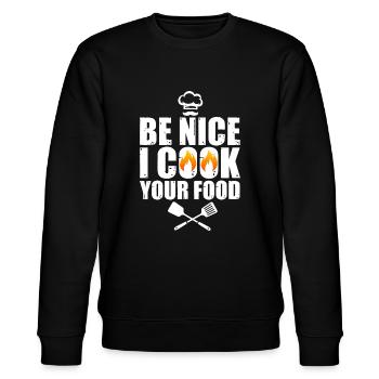 Drôle de chef Art pour hommes Femmes Restaurant Cuisine Fo - Sweat bio CHANGER Stanley/Stella Unisexe - noir - Devant - Nik (191cm) & Marisol (170cm)