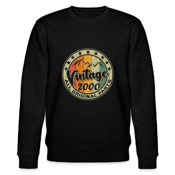 Vintage 2000 Retro 22 Jahre altes Geschenk 22. Geburtstag - Stanley/Stella Unisex Bio-Sweatshirt CHANGER  - Schwarz - Vorne - Nik (191cm) & Marisol (170cm)