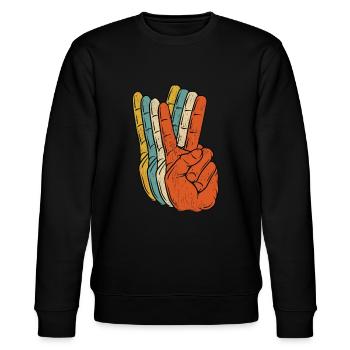 Chemise Retro Peace Vintage 60's 70's Hippie Cadeau - Sweat bio CHANGER Stanley/Stella Unisexe - noir - Devant - Nik (191cm) & Marisol (170cm)