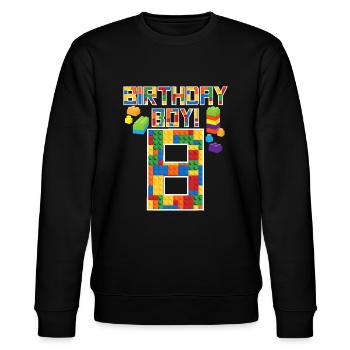 Süßes Geschenk zum 8. Geburtstag 8 Jahre altes Blockgebäude - Stanley/Stella Unisex Bio-Sweatshirt CHANGER  - Schwarz - Vorne - Nik (191cm) & Marisol (170cm)