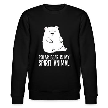 Polar Bear Is My Spirit Animal Funny Polar Bear - Stanley/Stella CHANGER Unisex Organic Sweatshirt - black - Front - Nik (191cm) & Marisol (170cm)