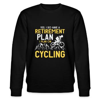Altersvorsorge Fahrrad Radfahren T-Shirt Berg B - Stanley/Stella Unisex Bio-Sweatshirt CHANGER  - Schwarz - Vorne - Nik (191cm) & Marisol (170cm)