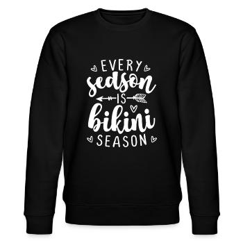 Every season is bikini season Outfit Bikini day Su - Stanley/Stella CHANGER Unisex Organic Sweatshirt - black - Front - Nik (191cm) & Marisol (170cm)