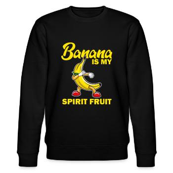 Lustige Banane ist mein Geist Obstliebhaber Geschenk Zitat L - Stanley/Stella Unisex Bio-Sweatshirt CHANGER  - Schwarz - Vorne - Nik (191cm) & Marisol (170cm)
