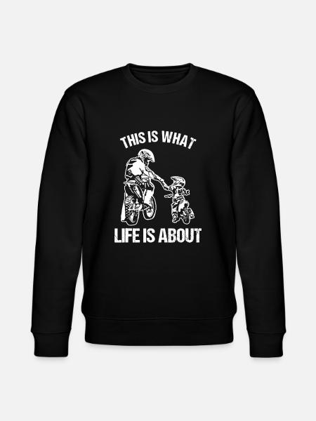 Motocross Dirt Bike Vater Motorrad Biker Vater Ki - Stanley/Stella Unisex Bio-Sweatshirt CHANGER - Schwarz