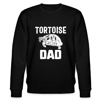 Tortoise Dad Sulcata Tortoise Save The Turtle Rept - Stanley/Stella CHANGER Unisex Organic Sweatshirt - black - Front - Nik (191cm) & Marisol (170cm)