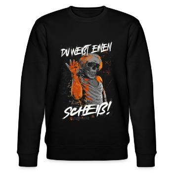 Du weißt einen Scheiß! - Stanley/Stella Unisex Bio-Sweatshirt CHANGER  - Schwarz - Vorne - Nik (191cm) & Marisol (170cm)