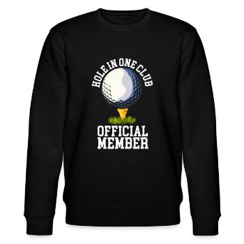 Hole in One Club Golf Club Golfer Hole In One - Stanley/Stella CHANGER Unisex Organic Sweatshirt - black - Front - Nik (191cm) & Marisol (170cm)