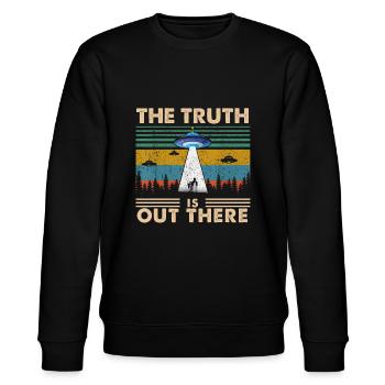 Die Wahrheit ist da draußen Storm Raid Area 51 Alien - Stanley/Stella Unisex Bio-Sweatshirt CHANGER  - Schwarz - Vorne - Nik (191cm) & Marisol (170cm)