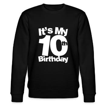 10. Geburtstag Es ist mein 10. Geburtstag 10 Jahre alt Bi - Stanley/Stella Unisex Bio-Sweatshirt CHANGER  - Schwarz - Vorne - Nik (191cm) & Marisol (170cm)