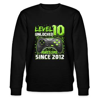 Level 10 Freigeschaltet Fantastisches 2012 Videospiel 10th Bir - Stanley/Stella Unisex Bio-Sweatshirt CHANGER  - Schwarz - Vorne - Nik (191cm) & Marisol (170cm)