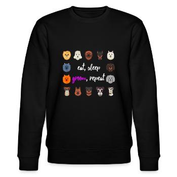 Chemise de toilettage pour chien drôle de toiletteur de chien TShirt Cadeau - Sweat bio CHANGER Stanley/Stella Unisexe - noir - Devant - Nik (191cm) & Marisol (170cm)