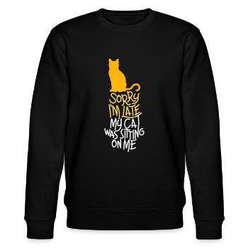 Désolé d’être en retard Mon chat était assis sur moidésolé im la - Sweat bio CHANGER Stanley/Stella Unisexe - noir - Devant - Nik (191cm) & Marisol (170cm)