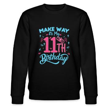11. Geburtstag Prinzessin 11 Jahre alt Mädchen Prinzessin t - Stanley/Stella Unisex Bio-Sweatshirt CHANGER  - Schwarz - Vorne - Nik (191cm) & Marisol (170cm)