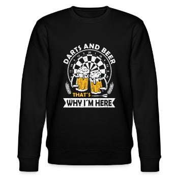 Dart Player Dart Board One Dart Competition Arrowd - Stanley/Stella CHANGER Unisex Organic Sweatshirt - black - Front - Nik (191cm) & Marisol (170cm)