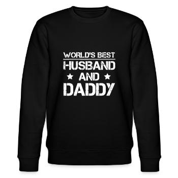 World's Best Husband And Daddy - Papa Father's Day - Stanley/Stella CHANGER Unisex Organic Sweatshirt - black - Front - Nik (191cm) & Marisol (170cm)