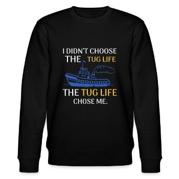 Tug Life Tugboat Funny Boating Quoteprofessiontug - Stanley/Stella CHANGER Unisex Organic Sweatshirt - black - Front - Nik (191cm) & Marisol (170cm)