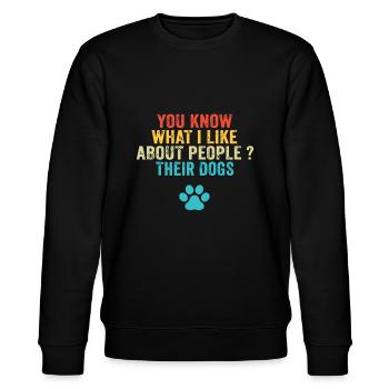 Lustig weißt du, was ich an Menschen mag ihre Hunde - Stanley/Stella Unisex Bio-Sweatshirt CHANGER  - Schwarz - Vorne - Nik (191cm) & Marisol (170cm)