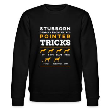 Pointeur allemand à poil court drôle | Chien Silhouettesho - Sweat bio CHANGER Stanley/Stella Unisexe - noir - Devant - Nik (191cm) & Marisol (170cm)