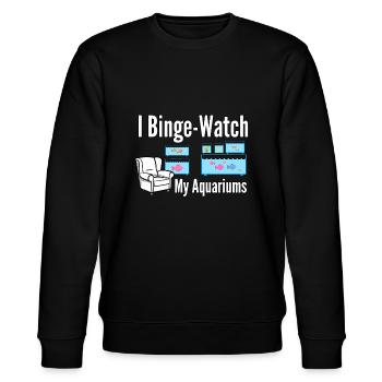 Aquarium Fischliebhaber Binge Watch Multiple Fish Tan - Stanley/Stella Unisex Bio-Sweatshirt CHANGER  - Schwarz - Vorne - Nik (191cm) & Marisol (170cm)