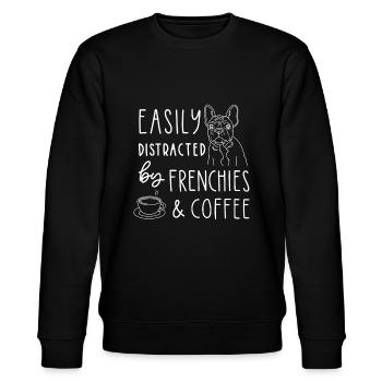T-shirt bouledogue français, cadeaux bouledogue français, chien L - Sweat bio CHANGER Stanley/Stella Unisexe - noir - Devant - Nik (191cm) & Marisol (170cm)