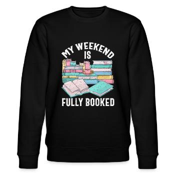 Funny Book TShirt, Book Lover Shirt, Reading Lover - Stanley/Stella CHANGER Unisex Organic Sweatshirt - black - Front - Nik (191cm) & Marisol (170cm)