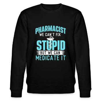 Wir können es behandeln - Apotheker Pharmacy Technicia - Stanley/Stella Unisex Bio-Sweatshirt CHANGER  - Schwarz - Vorne - Nik (191cm) & Marisol (170cm)