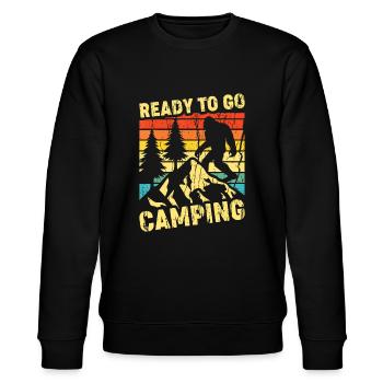 Ready To Go Camping Funny Bigfoot Campingcampersca - Stanley/Stella CHANGER Unisex Organic Sweatshirt - black - Front - Nik (191cm) & Marisol (170cm)