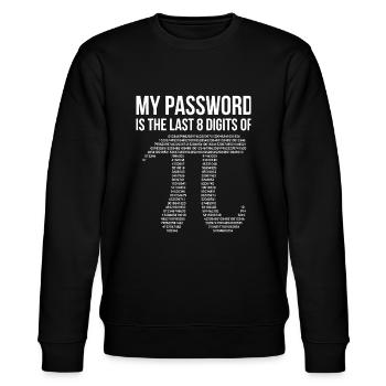 Mein Passwort sind die letzten 8 Ziffern von Pi - Stanley/Stella Unisex Bio-Sweatshirt CHANGER  - Schwarz - Vorne - Nik (191cm) & Marisol (170cm)