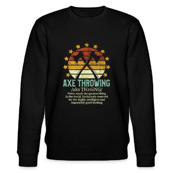 Axe Throwing Funny Fake Definition Hatchet & Ax Th - Stanley/Stella CHANGER Unisex Organic Sweatshirt - black - Front - Nik (191cm) & Marisol (170cm)