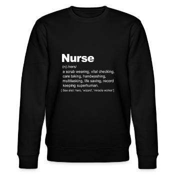 Krankenschwester-Definition lustige Krankenschwester-Definition - Stanley/Stella Unisex Bio-Sweatshirt CHANGER  - Schwarz - Vorne - Nik (191cm) & Marisol (170cm)
