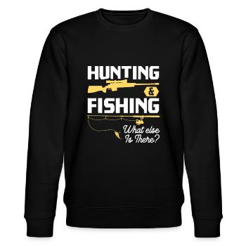 Hunting & Fishing What Else is There - Funny Fishe - Stanley/Stella CHANGER Unisex Organic Sweatshirt - black - Front - Nik (191cm) & Marisol (170cm)