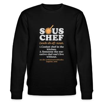 Sous-chef Nom Définition Drôle Terme de cuisine Hommes W - Sweat bio CHANGER Stanley/Stella Unisexe - noir - Devant - Nik (191cm) & Marisol (170cm)