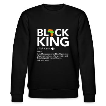 Black King Definition African Pride Melanin Educat - Stanley/Stella Unisex Bio-Sweatshirt CHANGER  - Schwarz - Vorne - Nik (191cm) & Marisol (170cm)
