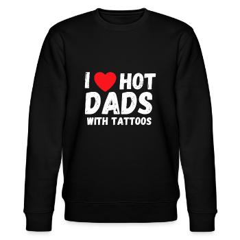 I Heart Hot Dads mit Tattoos I Love Hot Dadspiner - Stanley/Stella Unisex Bio-Sweatshirt CHANGER  - Schwarz - Vorne - Nik (191cm) & Marisol (170cm)