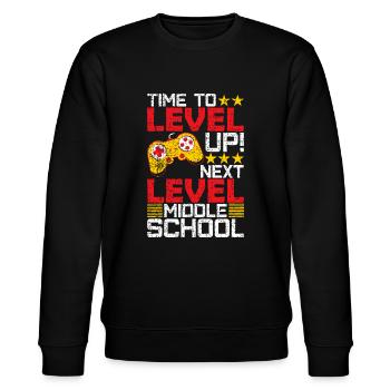Zeit, um den Abschluss von Mittelschul-Videospielern zu verbessern - Stanley/Stella Unisex Bio-Sweatshirt CHANGER  - Schwarz - Vorne - Nik (191cm) & Marisol (170cm)
