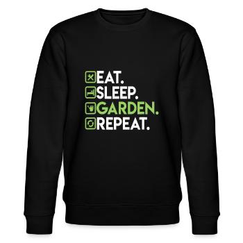 Eat Sleep Garden Repeat - Chemise de jardinage pour Gard - Sweat bio CHANGER Stanley/Stella Unisexe - noir - Devant - Nik (191cm) & Marisol (170cm)