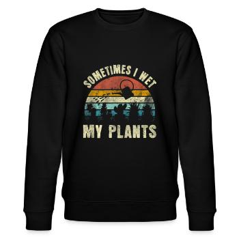 Parfois, je mouille mes plantes, drôle de jardinage - Sweat bio CHANGER Stanley/Stella Unisexe - noir - Devant - Nik (191cm) & Marisol (170cm)