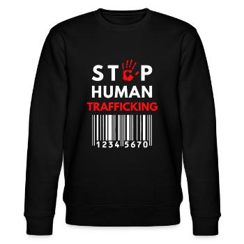 Human Trafficking Awareness End It Not For Sale St - Stanley/Stella CHANGER Unisex Organic Sweatshirt - black - Front - Nik (191cm) & Marisol (170cm)