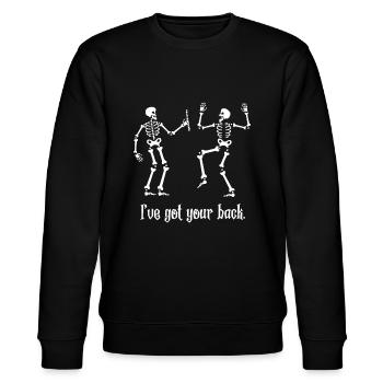 Funny Skeleton Shirt I Got Your Back Chiropractic - Stanley/Stella CHANGER Unisex Organic Sweatshirt - black - Front - Nik (191cm) & Marisol (170cm)