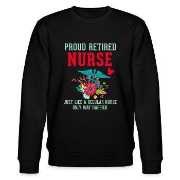 Geschenke für pensionierte Krankenschwestern, genau wie normale Krankenschwestern W - Stanley/Stella Unisex Bio-Sweatshirt CHANGER  - Schwarz - Vorne - Nik (191cm) & Marisol (170cm)