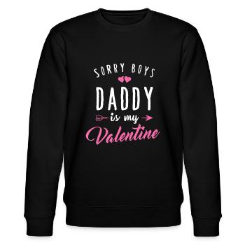 Désolé garçons papa est mon t-shirt de Saint-Valentin fille amour - Sweat bio CHANGER Stanley/Stella Unisexe - noir - Devant - Nik (191cm) & Marisol (170cm)