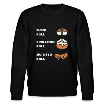 Sushi Zimt Jiu Jitsu Rolle Lustig BJJ Sports Foo - Stanley/Stella Unisex Bio-Sweatshirt CHANGER  - Schwarz - Vorne - Nik (191cm) & Marisol (170cm)
