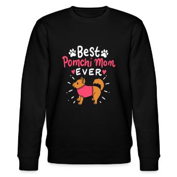 Beste Pomchi Mom Ever Pom Hund Haustierbesitzer Mutter's Da - Stanley/Stella Unisex Bio-Sweatshirt CHANGER  - Schwarz - Vorne - Nik (191cm) & Marisol (170cm)